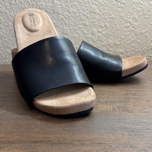 Giani Bernini Shoes - Giani Bernini Giulia Black Platform Wedge Sandals Size 8m Slip On Memory Foam